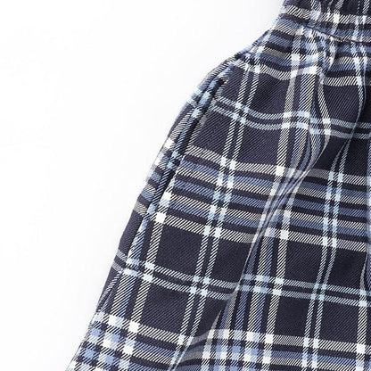 格紋短袖連衣裙