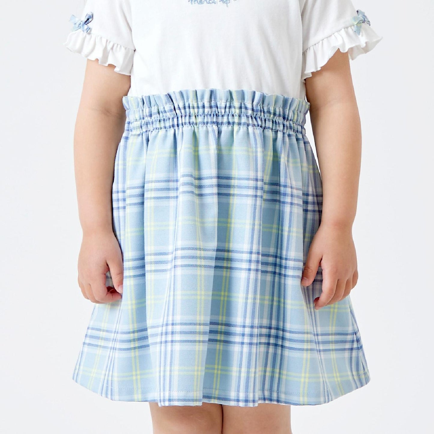 格紋短袖連衣裙