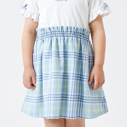 格紋短袖連衣裙