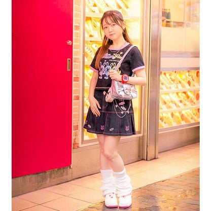 復刻♪ ベリエちゃん刺繡牛仔裙褲