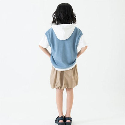 背心疊穿短袖連帽衛衣