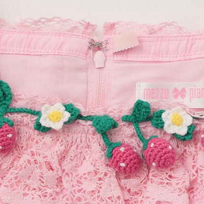 草莓刺繡連衣裙
