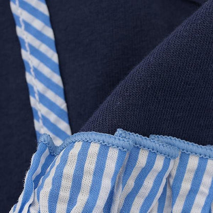 足球條紋吊帶拼接T恤