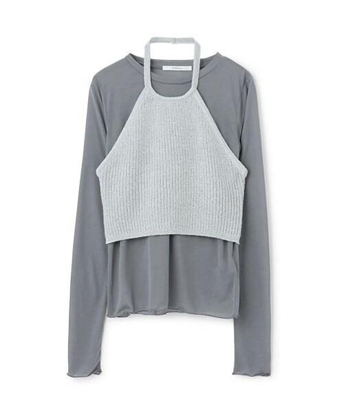 透視T恤*亮片吊帶背心套裝