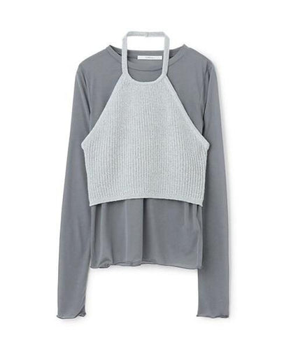 透視T恤*亮片吊帶背心套裝