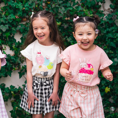 3柄甜品mimi印花T恤+裙褲套裝