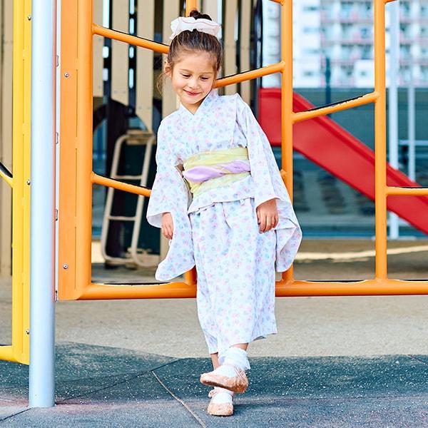 【浴衣】簡易穿著♪花色混搭・兩穿分體式（含2條腰帶）