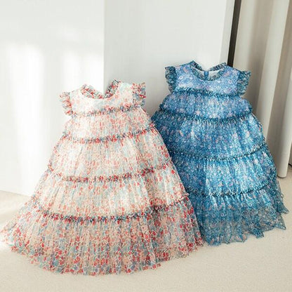 Liberty印花網紗連衣裙