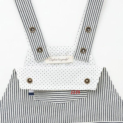 條紋牛仔揹帶褲