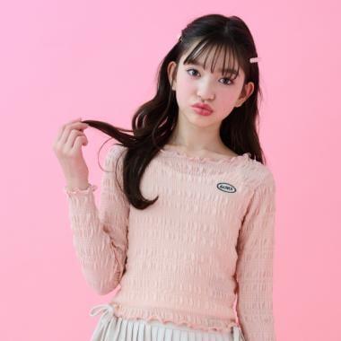 帶吊帶透明褶皺T恤