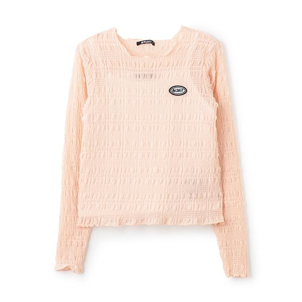 帶吊帶透明褶皺T恤