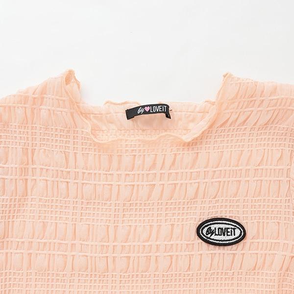 帶吊帶透明褶皺T恤