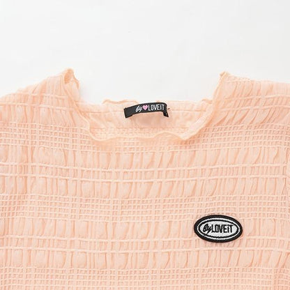 帶吊帶透明褶皺T恤