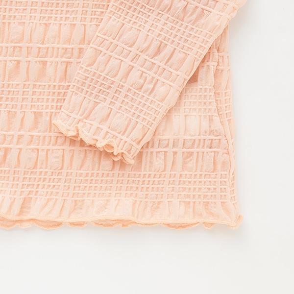 帶吊帶透明褶皺T恤