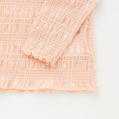 帶吊帶透明褶皺T恤