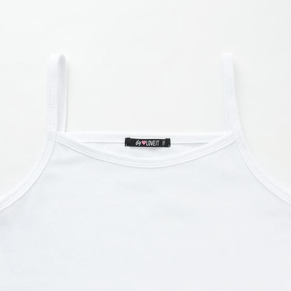 帶吊帶透明褶皺T恤