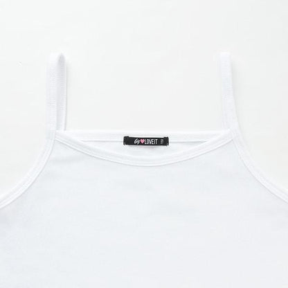 帶吊帶透明褶皺T恤