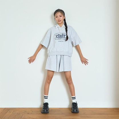 【GOODPRICE】【純棉100%】短袖連帽套裝