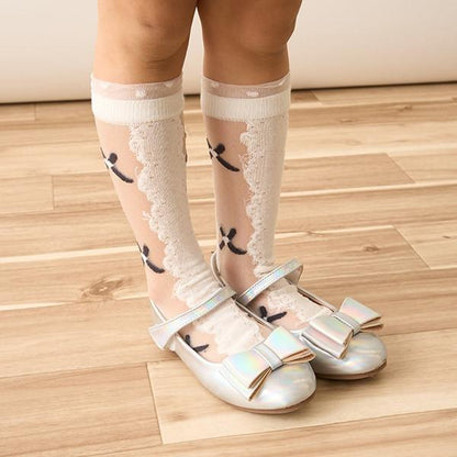 黑白色系透膚高筒襪