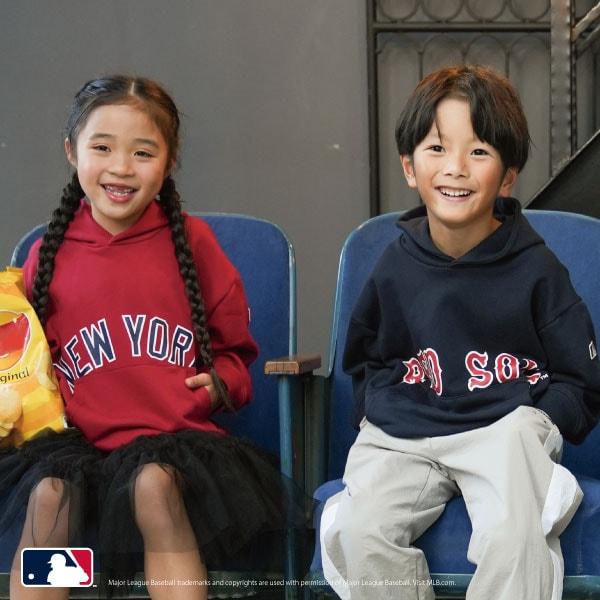 【MLB】標誌印花寬鬆衛衣連帽衫