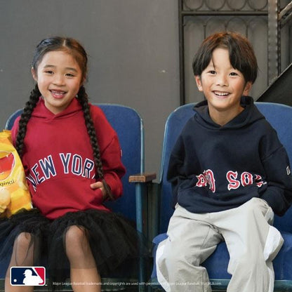 【MLB】標誌印花寬鬆衛衣連帽衫