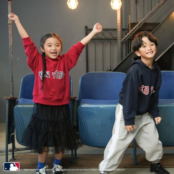 【MLB】標誌印花寬鬆衛衣連帽衫