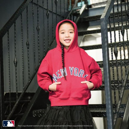 【MLB】標誌印花寬鬆衛衣連帽衫