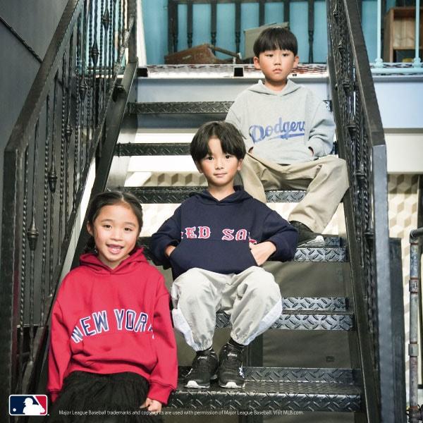 【MLB】標誌印花寬鬆衛衣連帽衫