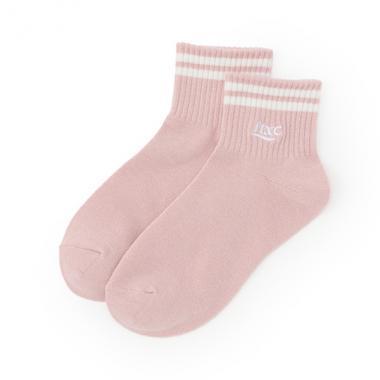 【抗菌防臭】線條刺繡標誌踝襪