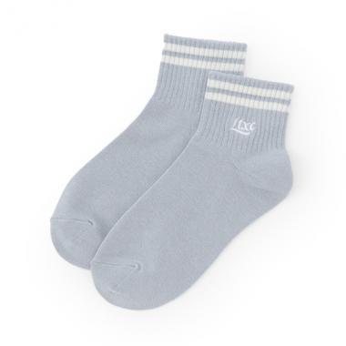 【抗菌防臭】線條刺繡標誌踝襪