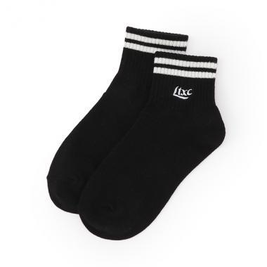 【抗菌防臭】線條刺繡標誌踝襪