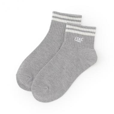 【抗菌防臭】線條刺繡標誌踝襪