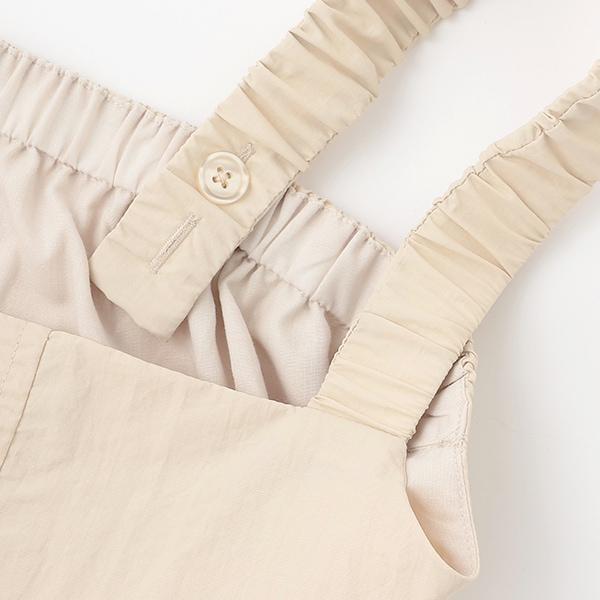 褶皺工裝口袋揹帶裙