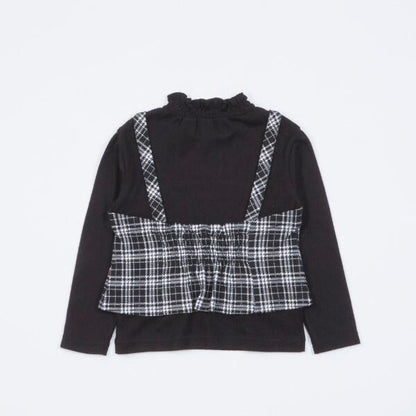 KP格紋吊帶拼接T恤（110～140）