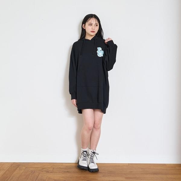 【GOODPRICE】毛圈繡連帽衛衣裙