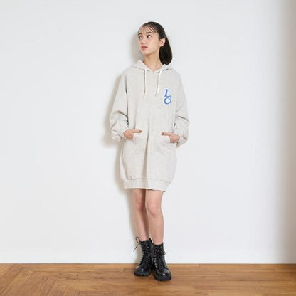 【GOODPRICE】毛圈繡連帽衛衣裙