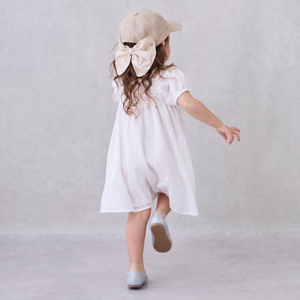 愛心煙燻褶連衣裙