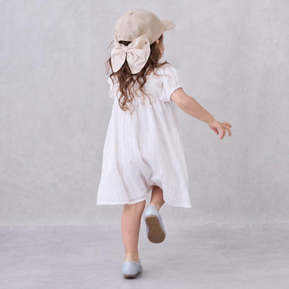 愛心煙燻褶連衣裙