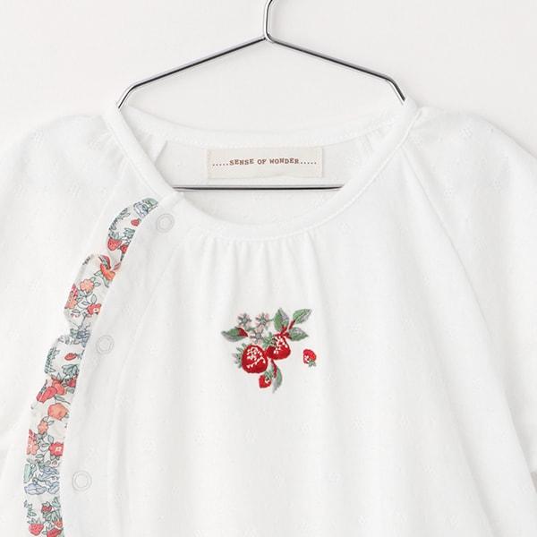 野草莓刺繡短袖兩用連體衣