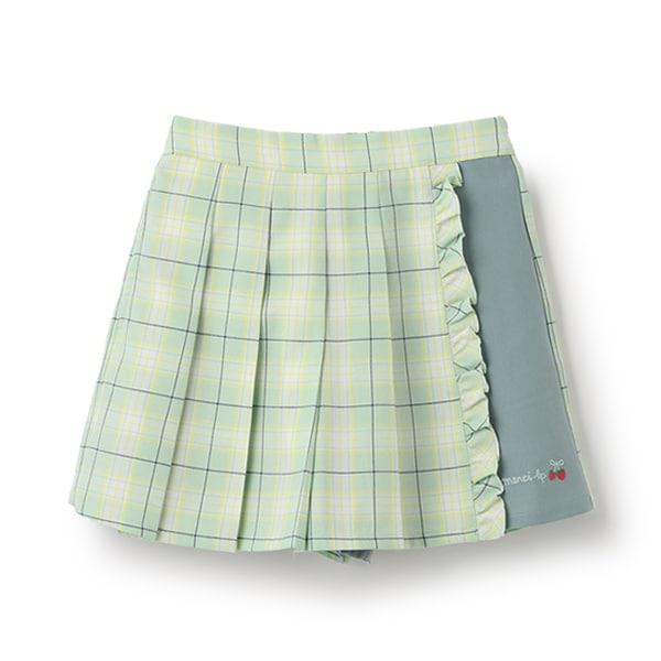格紋百褶裙褲