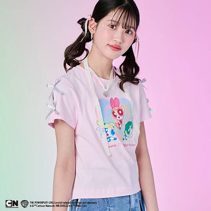 【The Powerpuff Girls】 袖部蝴蝶結T恤