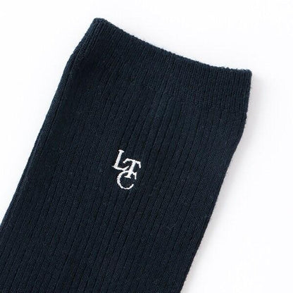 【畢業服】【典禮】單點刺繡羅紋高筒襪