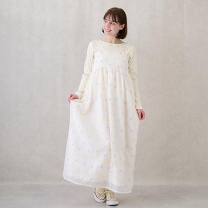 花卉刺繡連衣裙