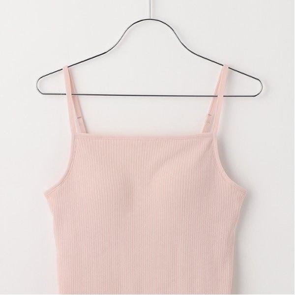 【基礎款】【100%純棉】帶胸墊羅紋吊帶背心