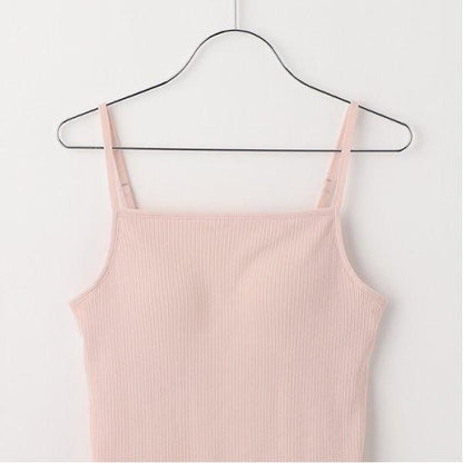 【基礎款】【100%純棉】帶胸墊羅紋吊帶背心