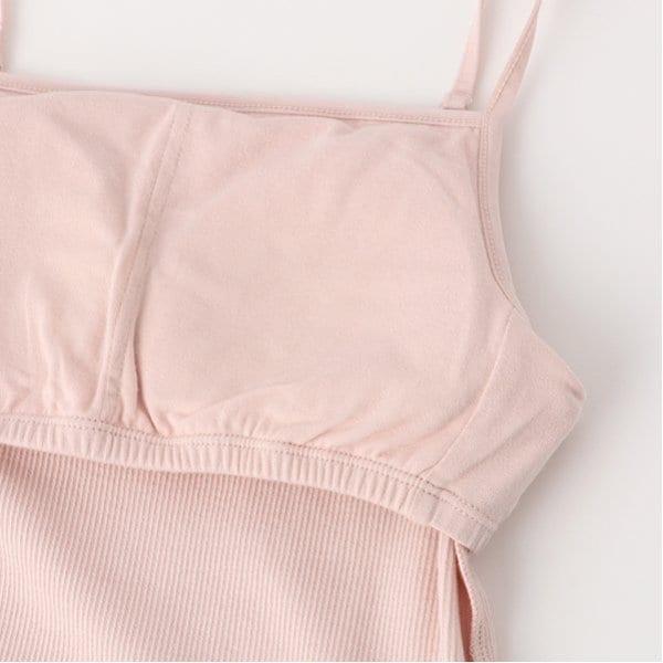 【基礎款】【100%純棉】帶胸墊羅紋吊帶背心