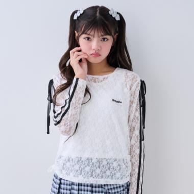 【Nico☆Petit刊載】雙蝴蝶結蕾絲T恤套裝