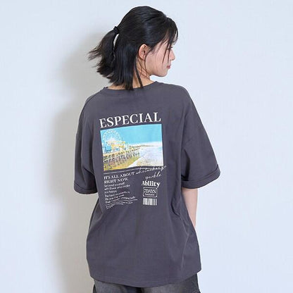 【7days】【純棉100%】轉印印花寬鬆T恤