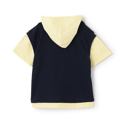 背心疊穿短袖連帽衛衣