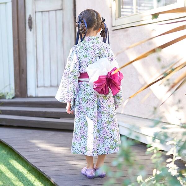 【浴衣】易穿脫款式♪ 多款花色連衣裙式（含2條腰帶）